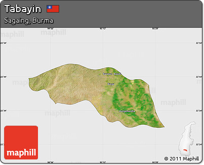 Satellite Map of Tabayin, single color outside