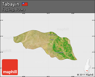 Satellite Map of Tabayin, single color outside