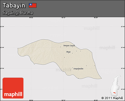 Shaded Relief Map of Tabayin, cropped outside