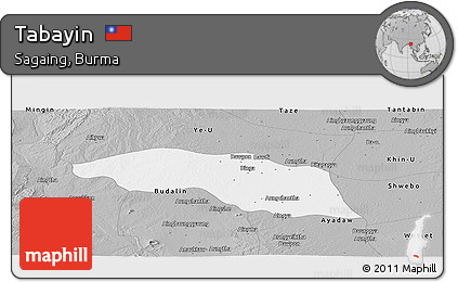 Gray Panoramic Map of Tabayin