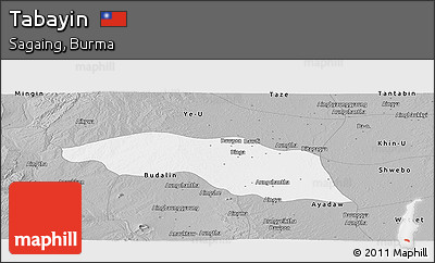 Gray Panoramic Map of Tabayin