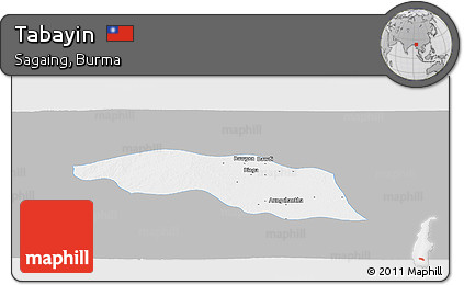 Gray Panoramic Map of Tabayin, single color outside