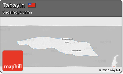 Gray Panoramic Map of Tabayin, single color outside