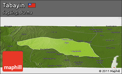 Physical Panoramic Map of Tabayin, darken