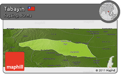 Physical Panoramic Map of Tabayin, darken
