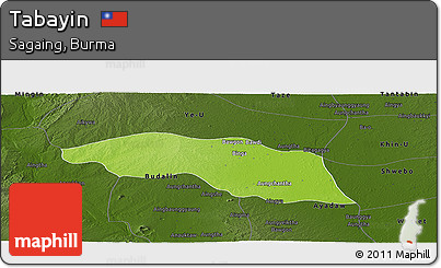 Physical Panoramic Map of Tabayin, darken