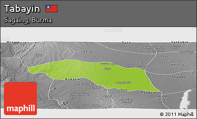 Physical Panoramic Map of Tabayin, desaturated