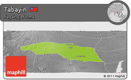 Physical Panoramic Map of Tabayin, desaturated
