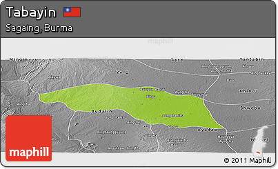 Physical Panoramic Map of Tabayin, desaturated