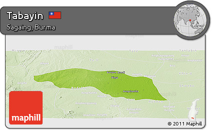 Physical Panoramic Map of Tabayin, lighten