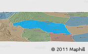 Political Panoramic Map of Tabayin, semi-desaturated