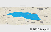 Political Panoramic Map of Tabayin, shaded relief outside