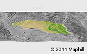 Satellite Panoramic Map of Tabayin, desaturated