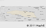 Shaded Relief Panoramic Map of Tabayin, desaturated