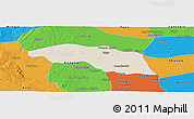 Shaded Relief Panoramic Map of Tabayin, political outside