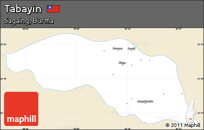 Classic Style Simple Map of Tabayin, single color outside