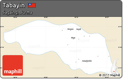 Classic Style Simple Map of Tabayin, single color outside