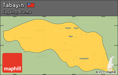 Savanna Style Simple Map of Tabayin, cropped outside