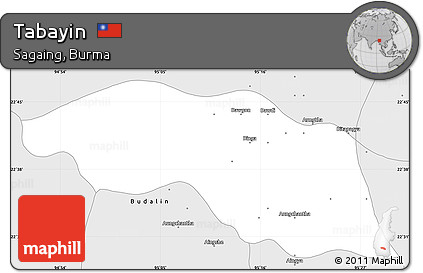 Silver Style Simple Map of Tabayin