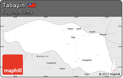 Silver Style Simple Map of Tabayin