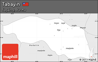 Silver Style Simple Map of Tabayin