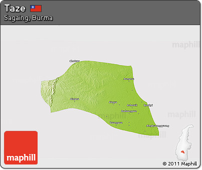 Physical 3D Map of Taze, cropped outside
