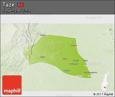 Physical 3D Map of Taze, lighten