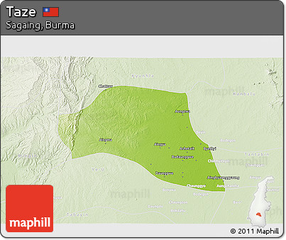 Physical 3D Map of Taze, lighten