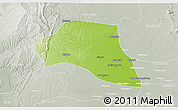 Physical 3D Map of Taze, lighten, semi-desaturated