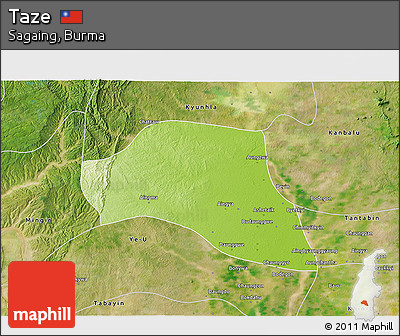 Physical 3D Map of Taze, satellite outside