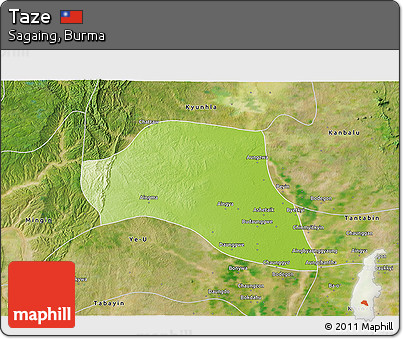 Physical 3D Map of Taze, satellite outside