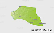 Physical 3D Map of Taze, single color outside