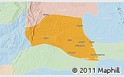 Political 3D Map of Taze, lighten