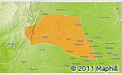 Political 3D Map of Taze, physical outside