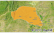 Political 3D Map of Taze, satellite outside