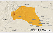 Political 3D Map of Taze, shaded relief outside