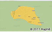 Savanna Style 3D Map of Taze, single color outside