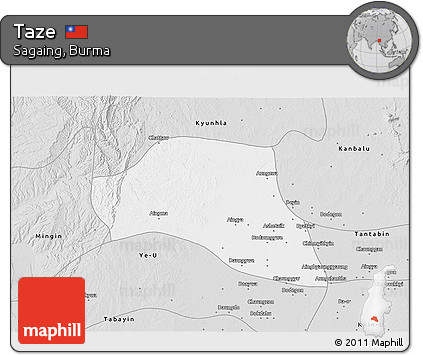 Silver Style 3D Map of Taze