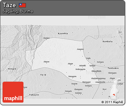 Silver Style 3D Map of Taze
