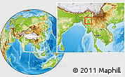 Physical Location Map of Taze, within the entire country