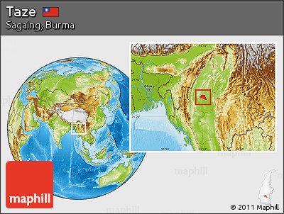 Physical Location Map of Taze