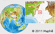 Physical Location Map of Taze, highlighted country