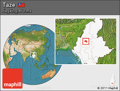 Satellite Location Map of Taze, highlighted country
