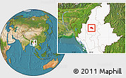 Satellite Location Map of Taze, highlighted country