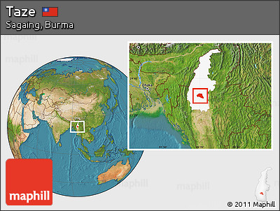 Satellite Location Map of Taze, highlighted parent region