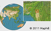 Satellite Location Map of Taze