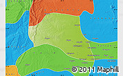 Physical Map of Taze, political outside