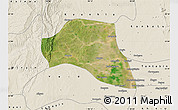 Satellite Map of Taze, shaded relief outside