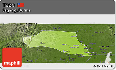 Physical Panoramic Map of Taze, darken