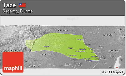 Physical Panoramic Map of Taze, desaturated